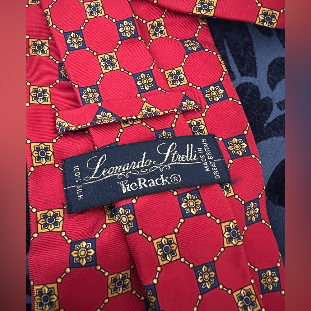 Vintage 1980s Leonardo Strelli Silk Tie- Mint condition - Picture 1 of 4
